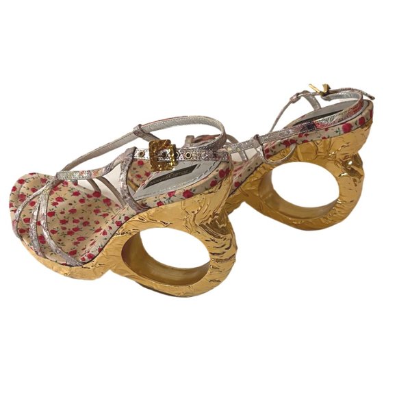 Louis Vuitton Floral Feerique Morganne Sandals Ring Heels Size 36 (US Size 6) - Picture 10 of 16